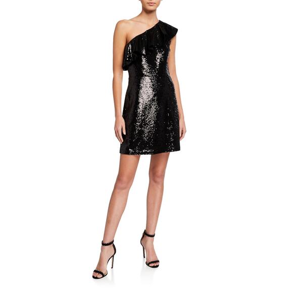 MICHAEL MICHAEL KORS Black Sequin Dress Size 6 Mini - Picture 1 of 7